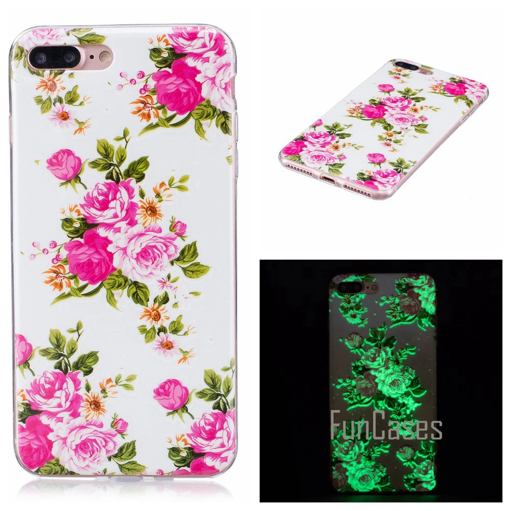 Luminous Case For coque iPhone 7 Plus Silicone Cover 5.5 inch ipohone phonet pohen telepono | Мобильные телефоны и