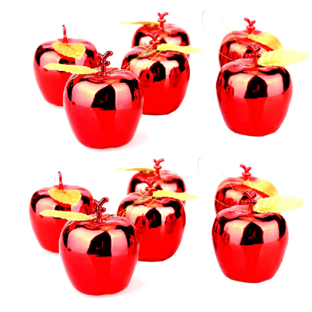 

12Pcs Red Golden Apples Christmas Tree Pendants Decorations Party Events Fruit Pendant Xmas Hanging Ornament