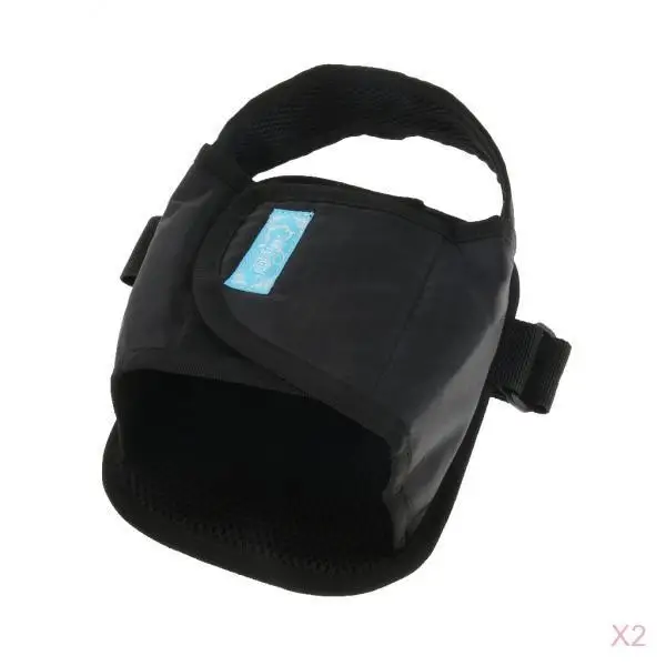 2pcs Fixed Adhesive Straps Wheelchair Pedal Wrap Toe Clip Belt Footrest Cushion Cover Feet Anti Slip Protection Black