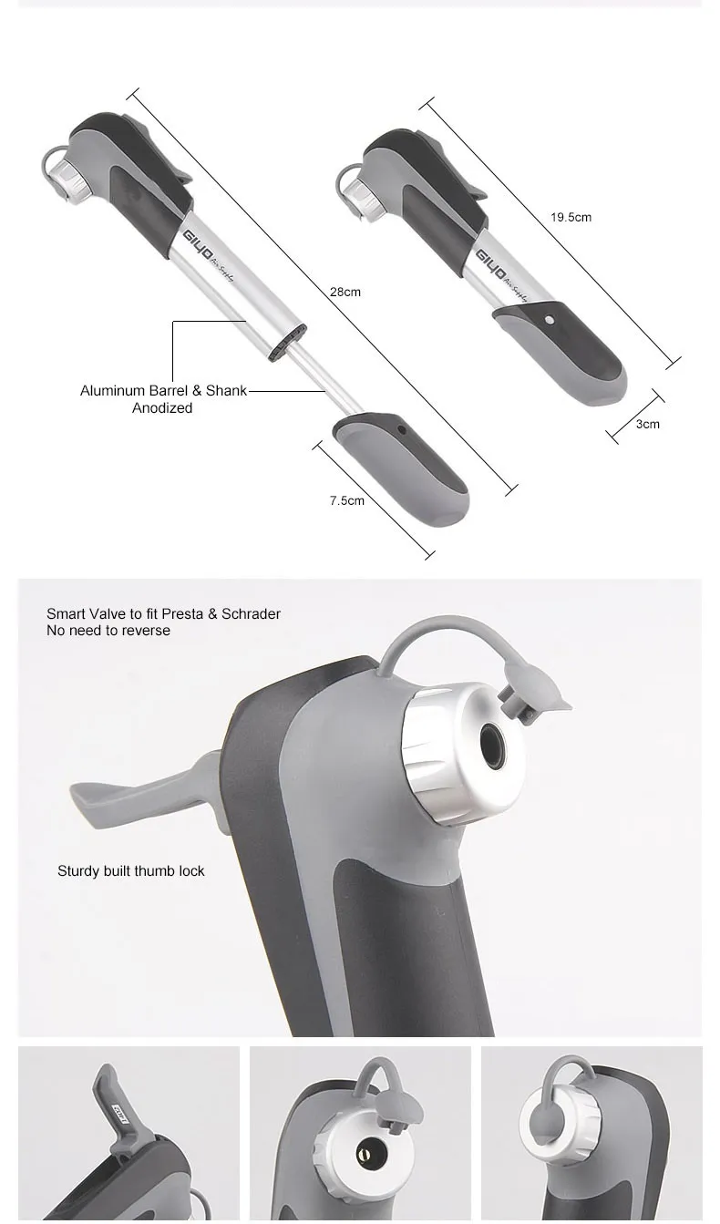 GIYO велосипедный насос MTB дорожный складной велосипед мяч Портативный карманный мини воздушный насос для шин клапаны presta и SCHRADER F/V A/V GP-04C