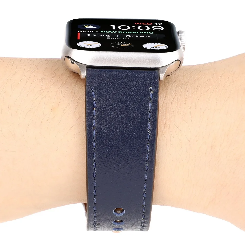 Модный ремешок с застежкой для Apple Watch 38 мм 40 мм 42 мм 44 мм кожаный ремешок для Iwatch серии 1 2 3 4 кожаный ремешок для часов