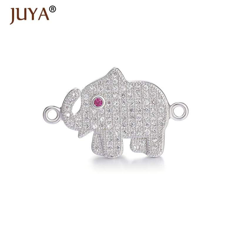 

Handmade DIY Jewellery Findings Copper Zircon 4 Styles Cute Small Thailand Elephant Charm Pendant Connectors For Jewelry Making