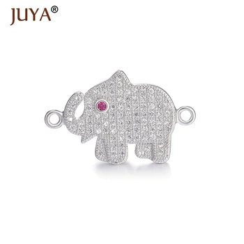 

Handmade DIY Jewellery Findings Copper Zircon 4 Styles Cute Small Thailand Elephant Charm Pendant Connectors For Jewelry Making