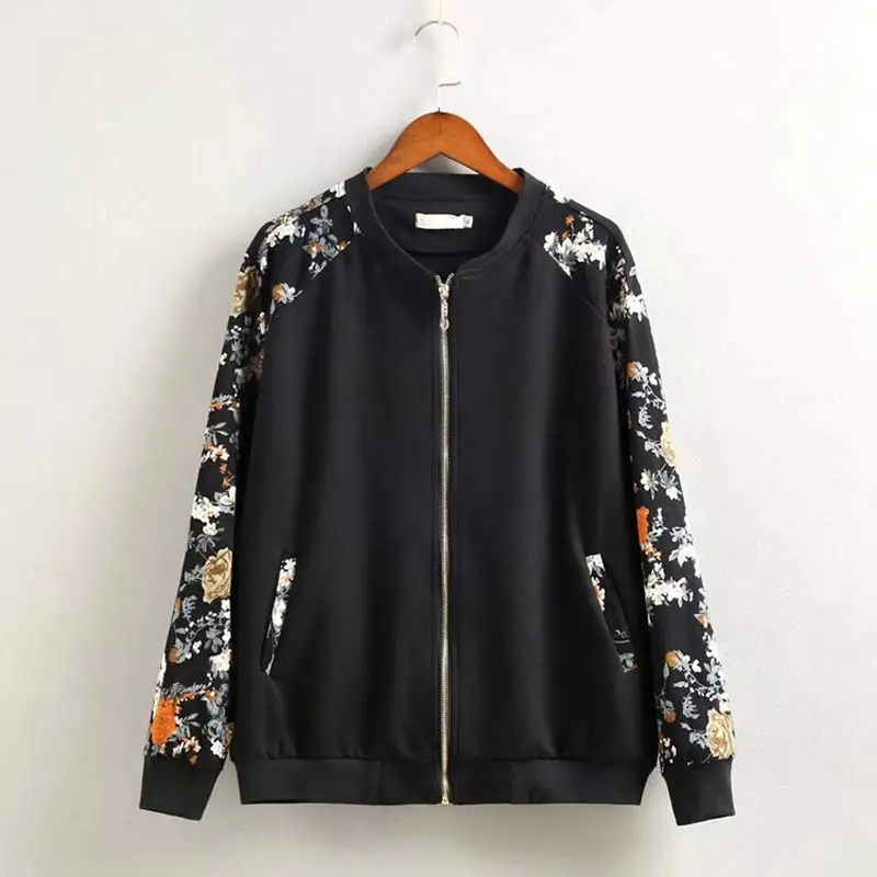 

S52 Autumn Casual JACKETS 3XL Plus Size Women's Clothing Fashion cotton Loose printing baseball jacket V200