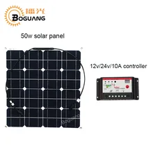 Boguang 50w solar panel Monocrystalline silicon cell module 12v/24v/10A controller DIY kit solar system for battery power charge boguang 18v 50w etfe solar panel monocrystalline cell pcb module mc4 connector 10a controller for 12v barrery rv yacht car light