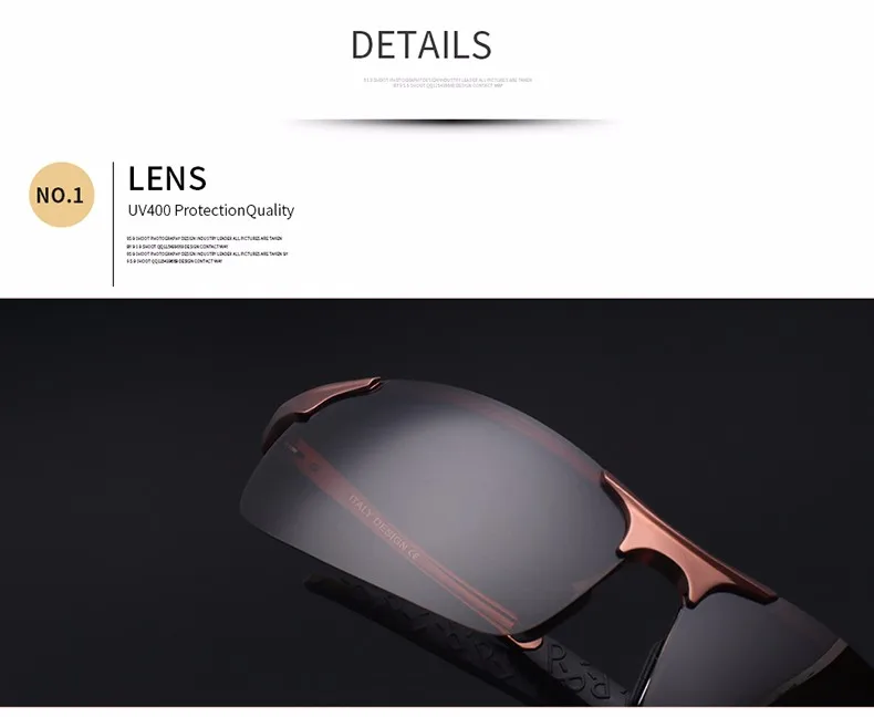 High Quality Ultra-Light Aluminum Magnesium Sport Sunglasses Polarized Men UV400 Rectangle Gold Outdoor Driving Sun Glasses