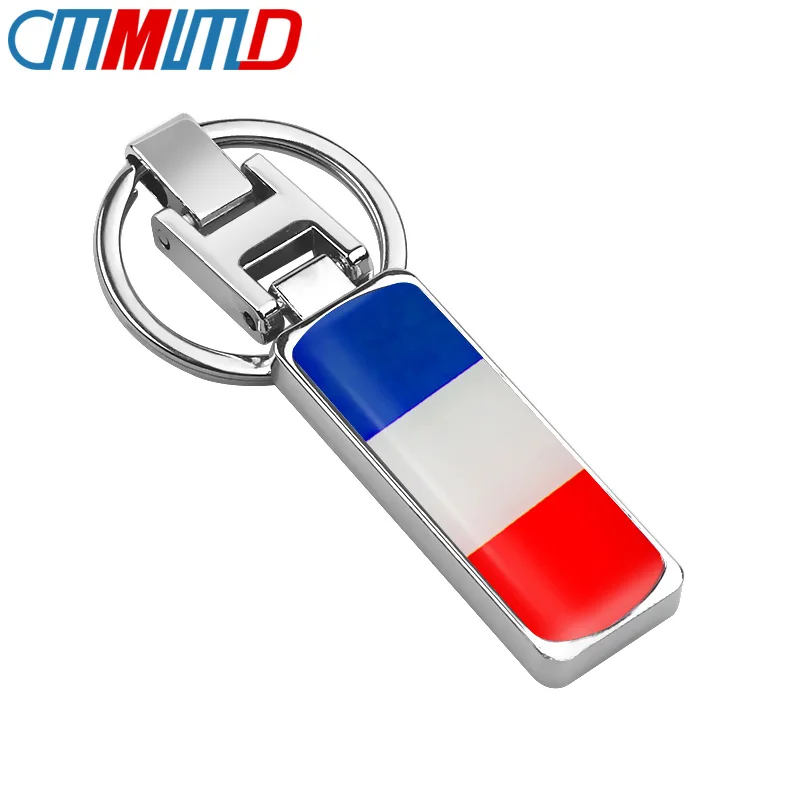 

3D Metal France French Flag Key Chain Key Ring KeyChain Car Stylingfor AUDI LADA FIAT FORD OPEL Subaru BMW car accessories