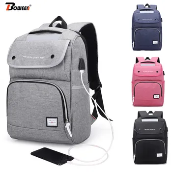 

USB Charging Men Backpack Women Student School Bags Oxford Large Laptop Back Pack Bag Pack School Luminous Reflective Design