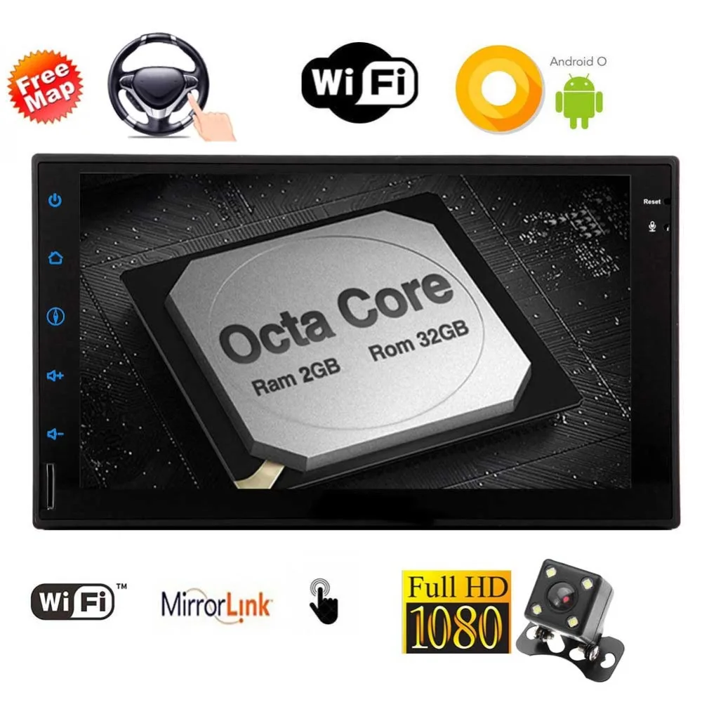 Android 8.1 Car Navigation Double Din Car Stereo Octa Core 2 Din AM FM RDS Radio support GPS WiFi 4G Mirror Link Bluetooth Subwo