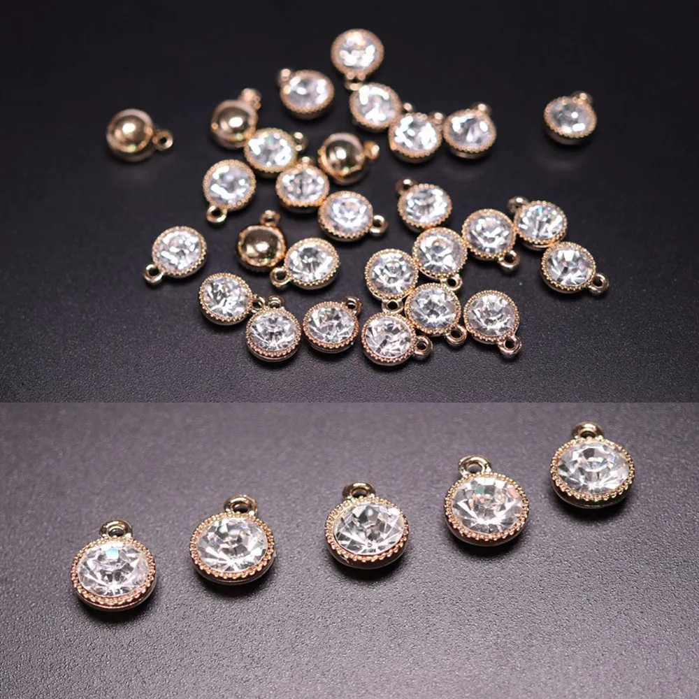 10pcs/lot Fashion Transparent Rhinestone Alloy Pendants