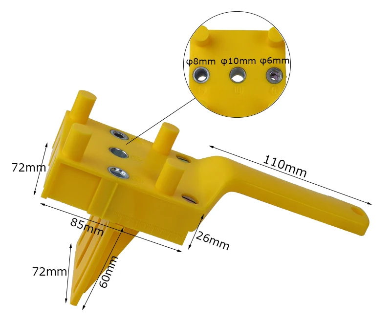 Быстрый дерева устройство Doweling АБС-пластик Ручной Карманный Дырокол система 6/8/10 мм сверло перфоратора для столярных работ дюбель суставы