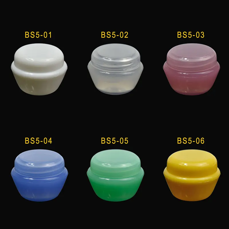

Thicken 5Pcs/pack 5g/ml Mini Cosmetic Empty Jar Pot Eyeshadow Makeup Face Cream Container Refillable Bottles 33.5*24mm (6colors)