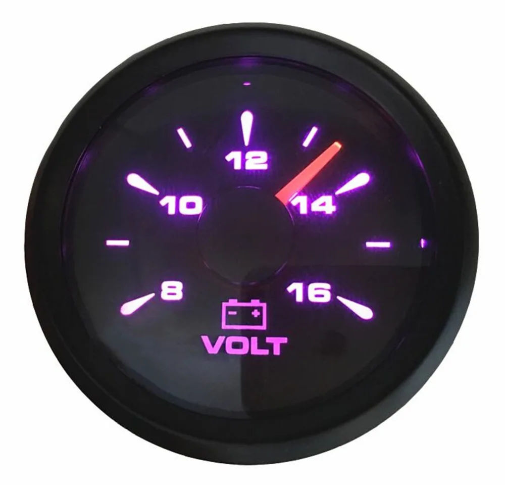 

1pc 8-16Vdc Voltmeters Marine Voltage Gauges 52mm 316L Bezel Waterproof Volt Meters with 8 Kinds Backlight Color for Car Truck