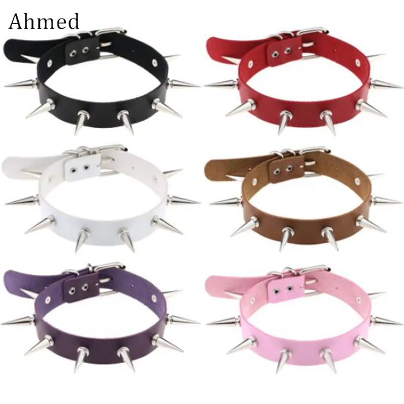 Ahmed Harajuku панк заклепки колье пояс ожерелье для женщин чокер из искусственной кожи ожерелье для женщин вечерние Клубные Сексуальные ювелирные изделия для девушек