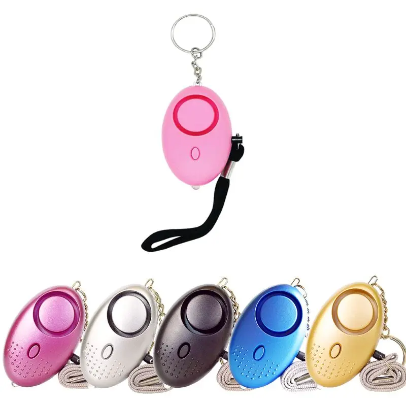 

130dB Loud Sound Personal Defense Siren Anti-attack Security LED Alarm Keychain with Lanyard for Women Children Supplies Accesso