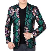 African Print Men Long Sleeve Coat Africa Dashiki Festive Formal Blazers Customize African Man’s Suit Jacket African Costum