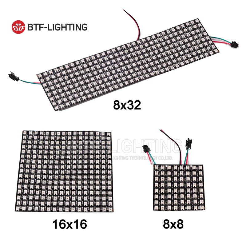 8 8 16 16 8 32 Pixel 256 Pixels WS2812B Digital Flexible LED Programmed Panel Screen