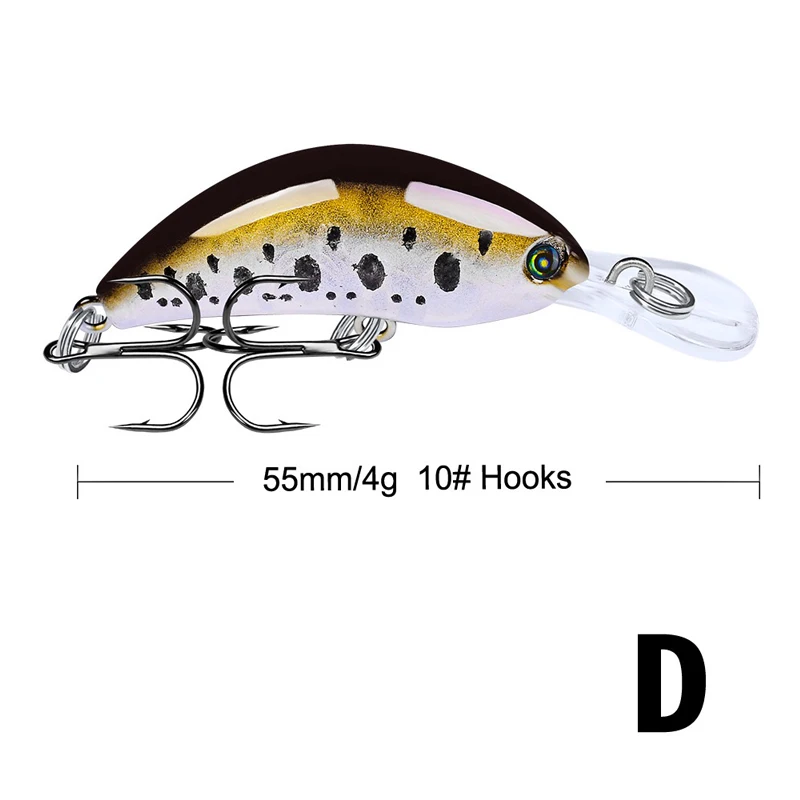 1 шт./лот воблер Jerkbait 55 мм 4 г жесткая приманка маленькая блесна кривошипная рыболовная приманка бас свежая морская снасть оседающая на дно приманка - Цвет: D