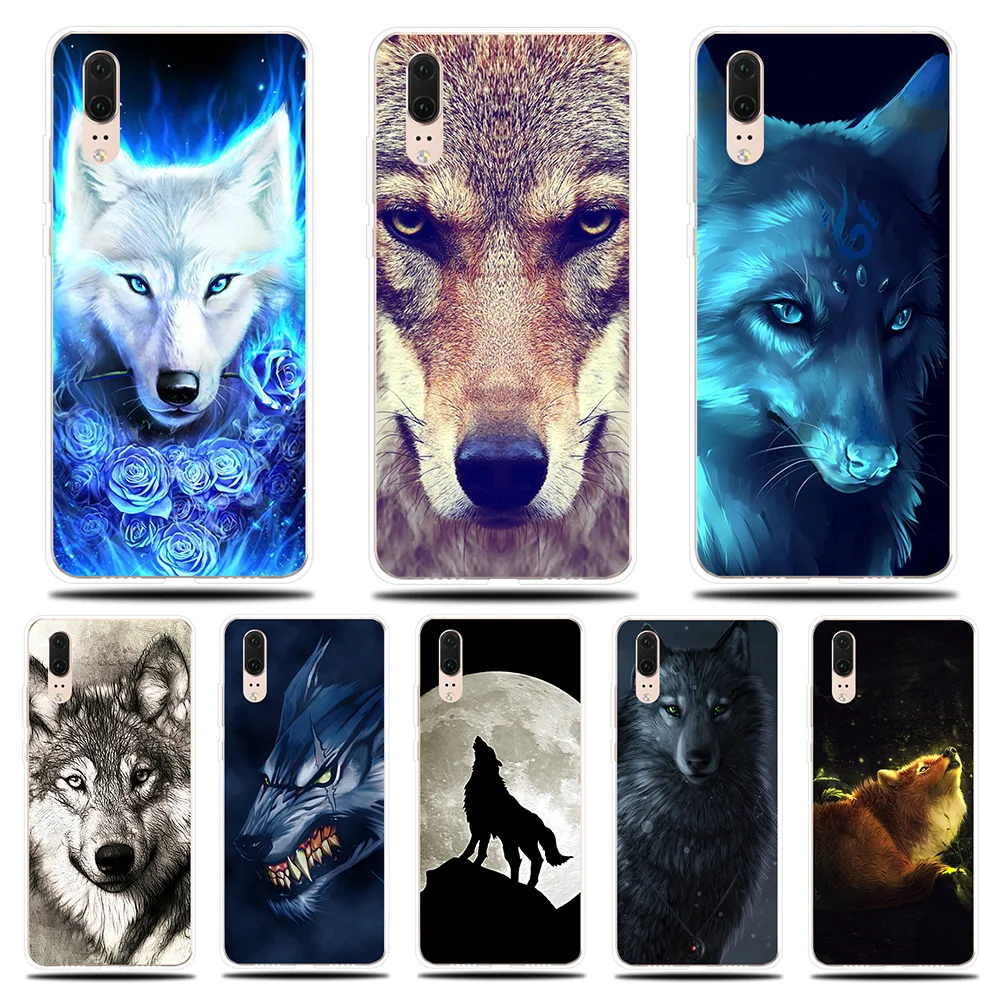 

Wild Wolf Patterned Silicone Phone Case For Huawei P8 P9 Lite 2017 P Smart 2019 Soft Cover For Huawei P10 P20 P30 Lite Pro Case