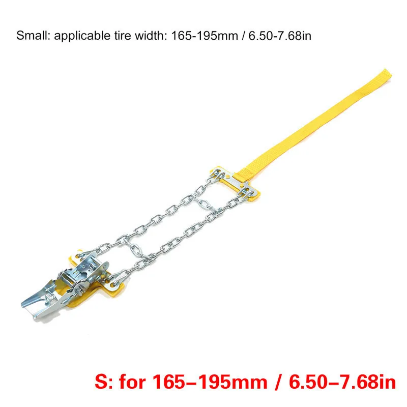 Универсальные автомобильные шины из марганцевой стали, противоскользящие цепи, противоскользящие цепи для аварийных шин, противоскользящий ремень для снежной дороги, песчаной дороги - Название цвета: Цвет: желтый