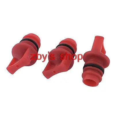 3pcs Air Compressor Spare Part 18mm Male Thread Plastic Oil Plug Red air compressor parts plastic 16mm 3 8pt male thread air compressor intake filter noise muffler silencer for piston compressor