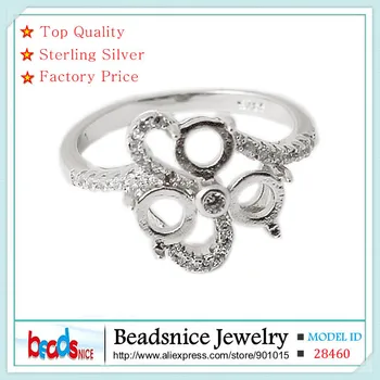 

Beadsnice ID28460 hot sale wedding engagement Semi Mount ring of elegant 925 silver rings for women with three ring settings