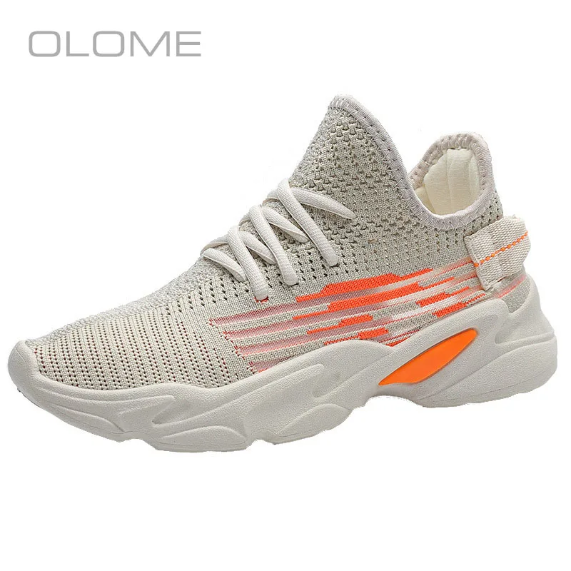 

OLOME Summer new style Super fire Round head Flying woven breathable wild Sneakers Fashion Casual Shoes Women Female