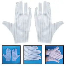 10 пар/упак. анти-статические перчатки двухсторонние полосатые перчатки для мужчин и женщин обслуживание/официанты/водители/ювелирные