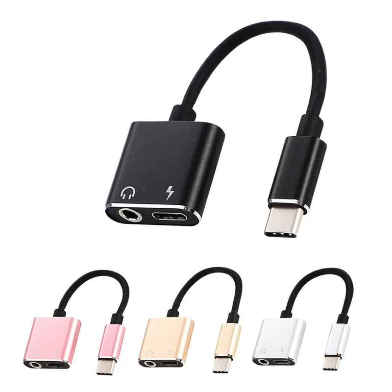 Usb type-C аудио адаптер для зарядки 2 в 1 type C папа-мама 3,5 мм разъем для наушников+ зарядный конвертер для Xiaomi 6 адаптер