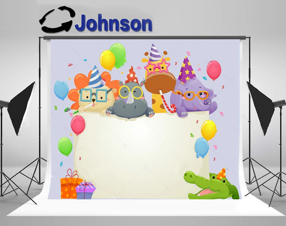 Jungle Safari Party Banner Menampilkan Safari Hewan Topi Kain