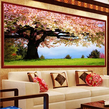 

Large Diamond Painting, 5D, DIY , Diamond Mosaic, Sakura Tree, Scenery, Diamond Embroidery, Pasted Stone Cross Stitch Kit, Decor