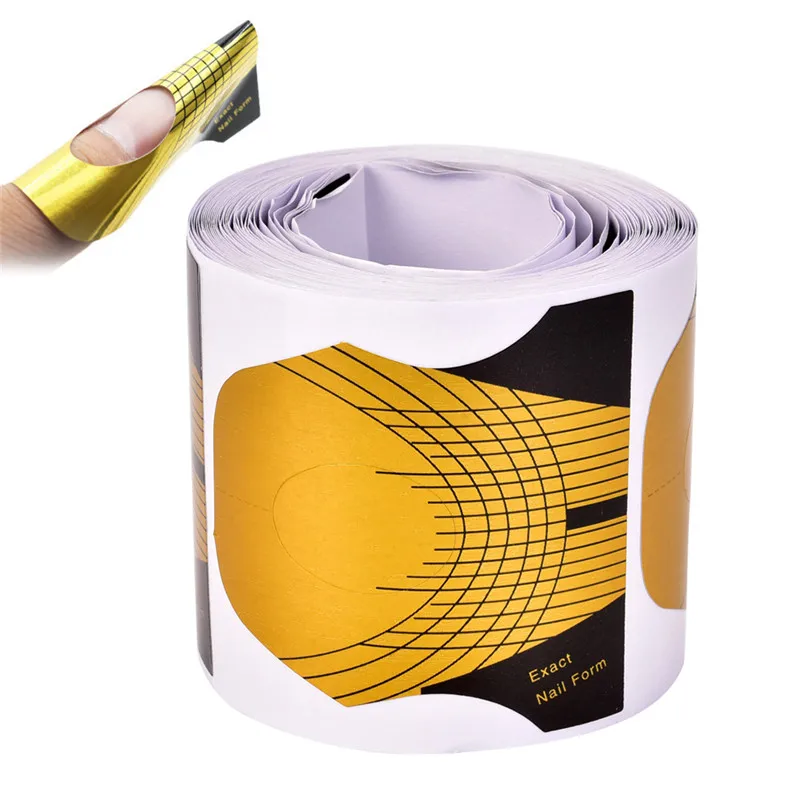 

100pcs Professional French Nail Form Tips Nail Art Form Acrylic Tip Gel Nails Sticker Extension Curl Form For Nail Polish Guide