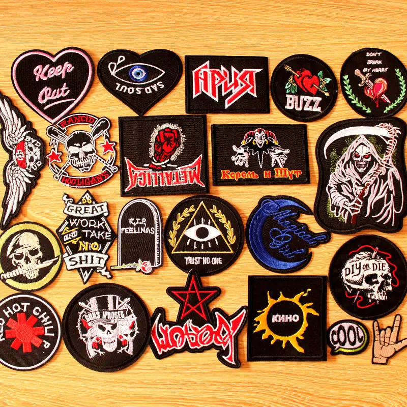 DIY нашивка в стиле панк Grim Reaper вышитые патчи для одежды утюжок на заплатках одежде