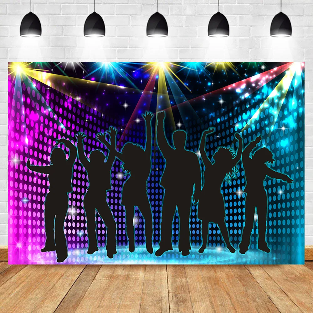 

NeoBack Ballroom Stage Party Backdrop Disco Party Theme Dancing to The Music Photo Backdrops Music Party Photography Background