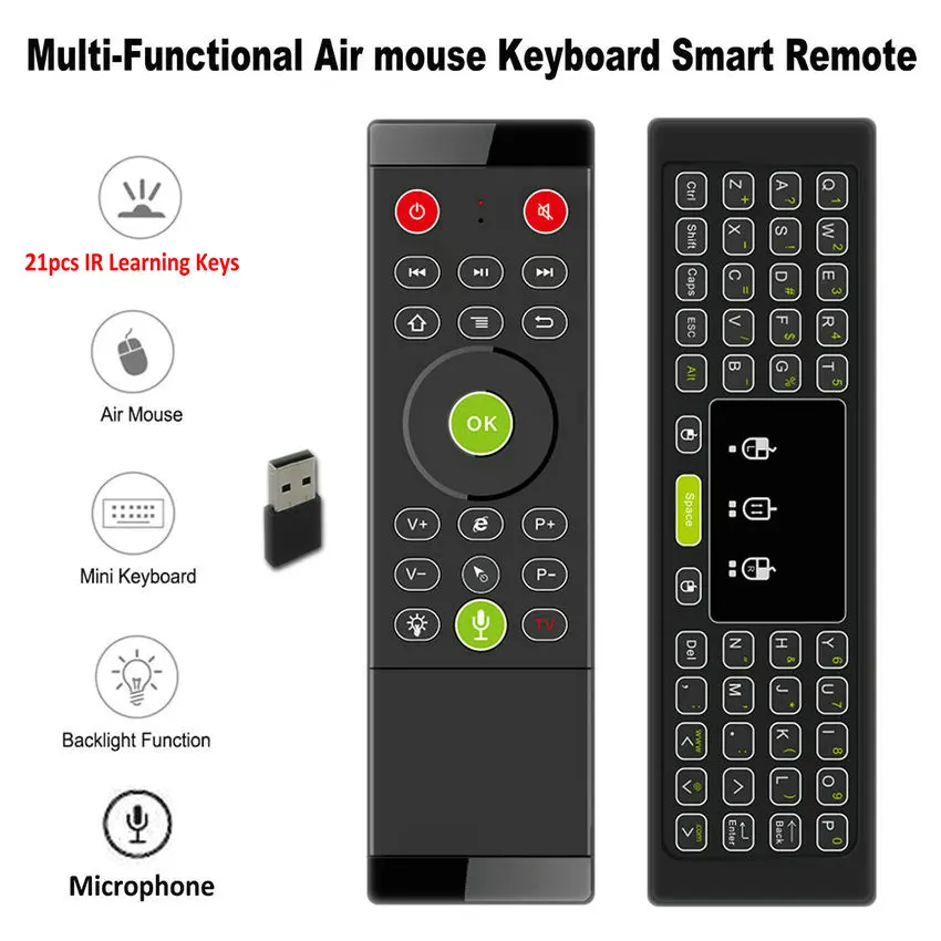 TK60 подсветка 2,4 г Air mouse Клавиатура Тачпад Voice 21 ИК обучение для Android Smart tv Box PC PK MX3 T3 T6 H18 дистанционное управление