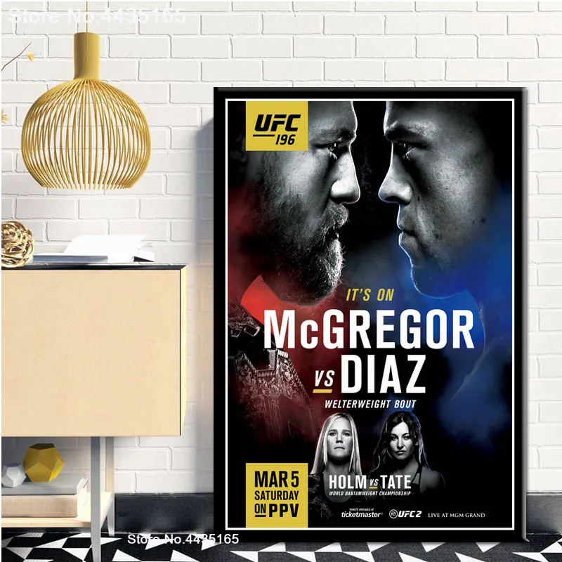 Постеры и принты Конор Макгрегор против Хабиба нурмагомедова UFC 229 Бойцовский постер на холсте настенная живопись для украшения дома - Цвет: Бургундия