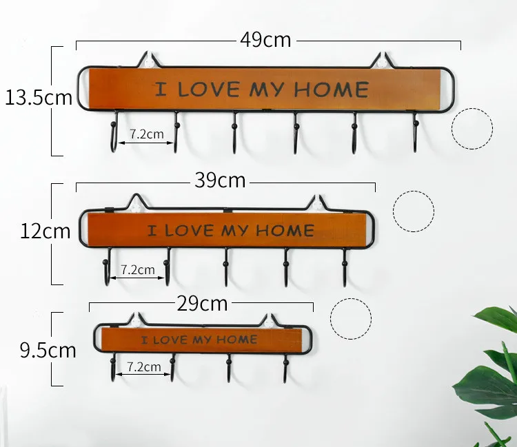 Высокое качество креативный деревянный металлический крючок настенный ключ одежда шляпа стеллаж для хранения с крючком крыльцо гостиная украшение кухонной стены