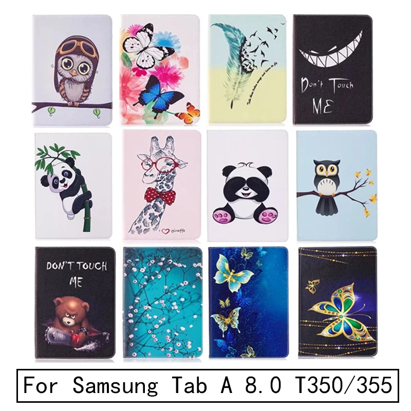 Новый чехол книжка с рисунком Совы и медведя для Samsung Galaxy Tab A 8 0 T350 флип из