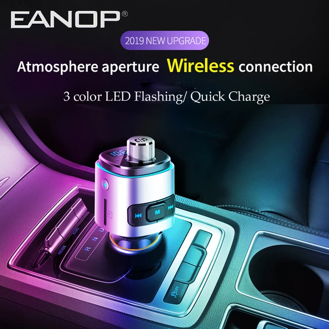 EANOP-transmisor FM BC4200 para coche, Kit de manos libres con Bluetooth, reproductor de música estéreo con asistente de Google, QC 3,0 Siri EANOP-transmisor FM BC4200 para coche, Kit de manos libres con Bluetooth, reproductor de música estéreo con asistente de Google, QC 3,0 Siri