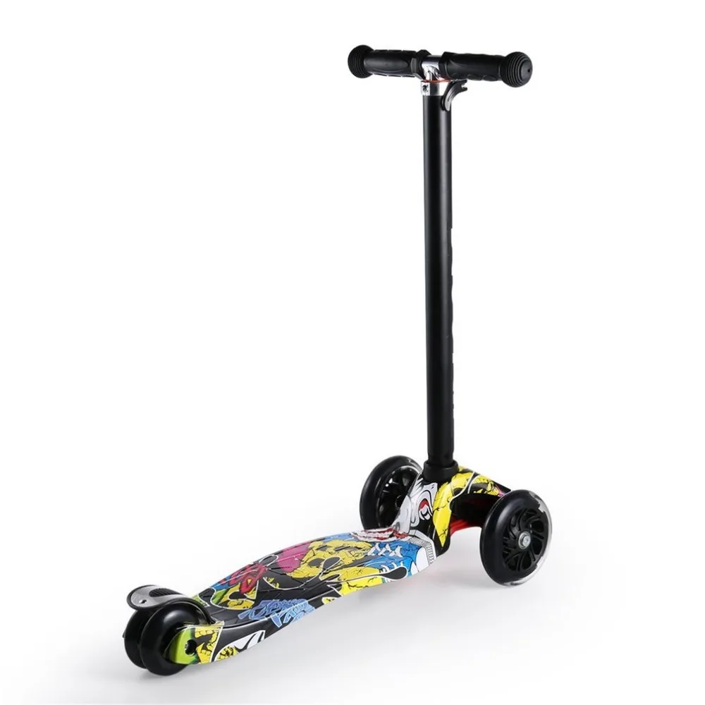 

4 Height Adjustable Aluminum Alloy Foldable 2 PU Wheels Mini Children Kids Kick Scooter Train Balance Coordination
