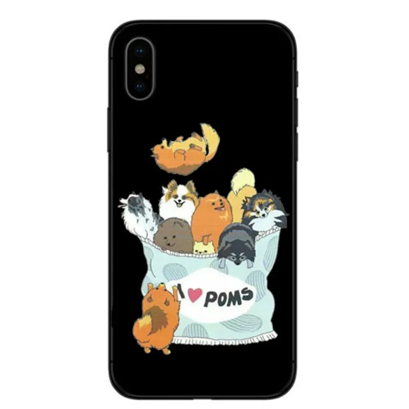 Pomeranian cao bonito Caso Capa Dura para o iPhone Da Apple X XS Max XR 6 7 8 Plus alem de 5 10 de Casos de Telefone Coque