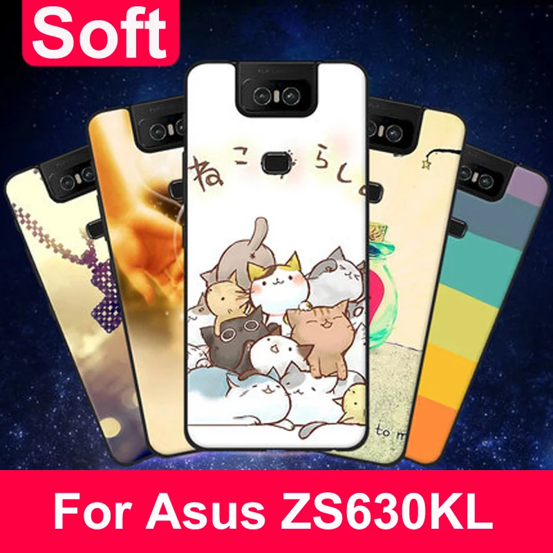 For Asus Zenfone 6 2019 Case painted cartoo Cover Full Protection Phone for ZS630KL 6Z Shockproof bumper | Мобильные телефоны и