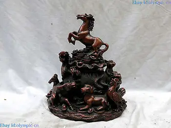

Bronze sculpture Feng Shui twelve Chinese zodiac sign copper dragon horse Statue