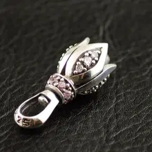 Маленький бутон лилии колокол Винтаж 925 чистого серебра Подвески