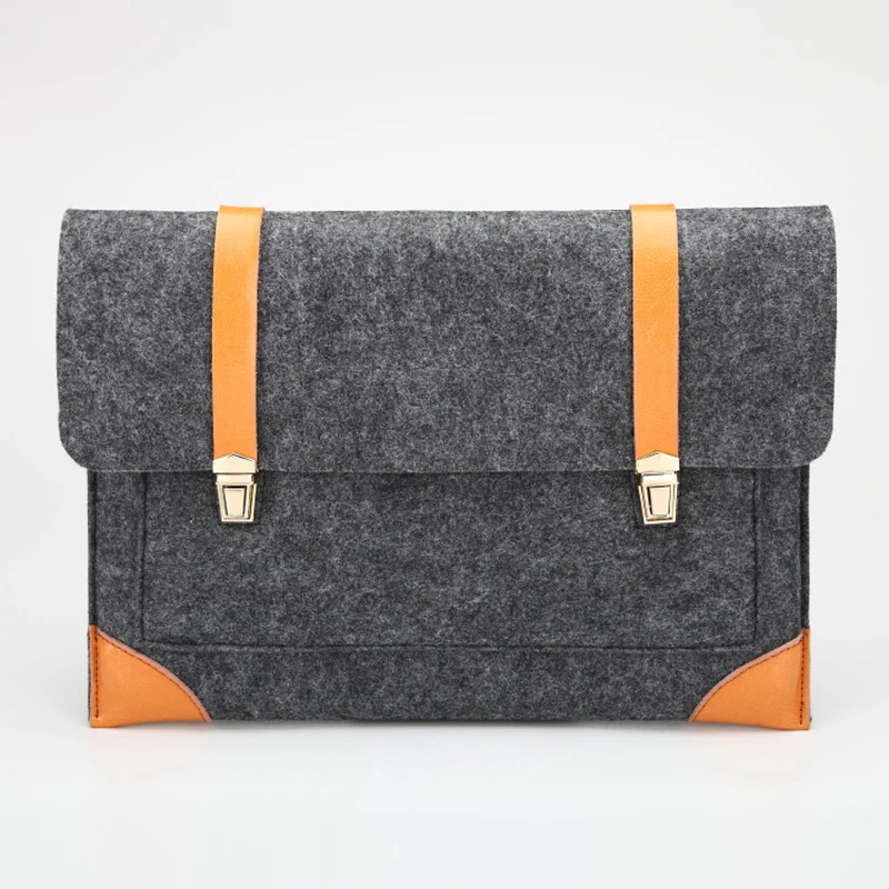 Soft Laptop Hasp  Liner Sleeve Bag Case for Apple Macbook Air Pro Retina 11 12 13 15 Wool Felt Case for Macbook  IPAD Pro 12.9