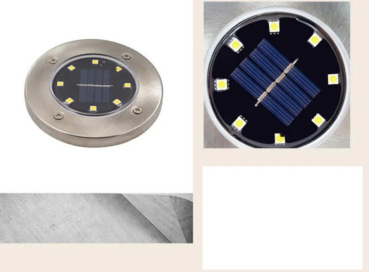  Solar Light 8 LED Bulb Solar Lamp for Outdoor Lawn Lamp Ground Lamp Street  Pathway Lawn Yard Garden LED Light Decoration (7)