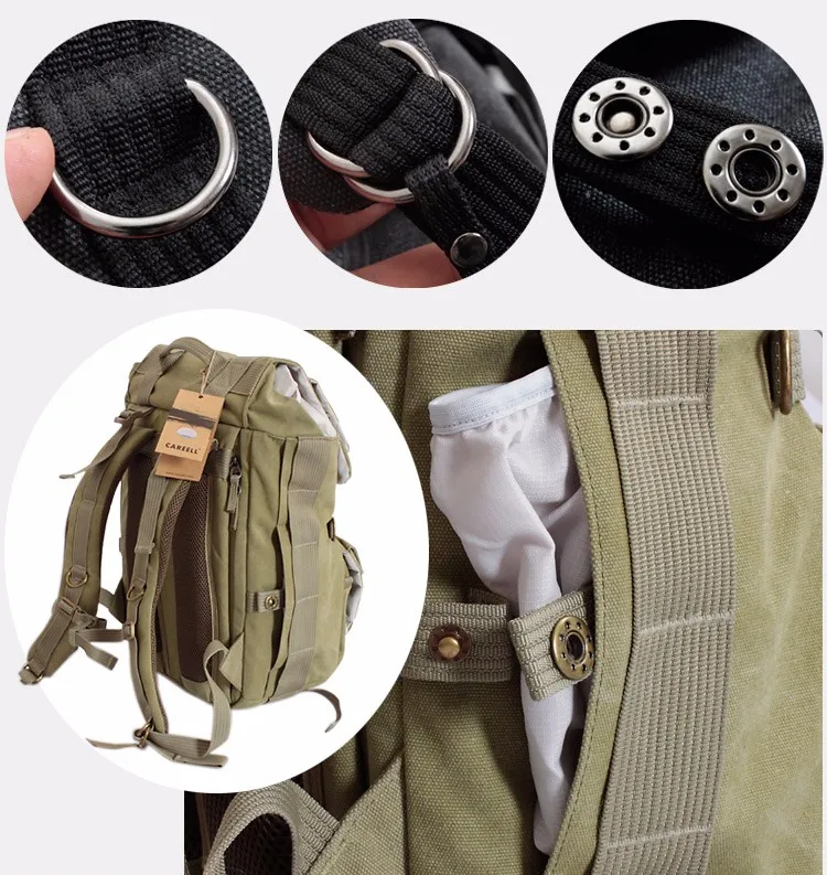 CAREELL двойная наплечная сумка для камеры slr сумка для камеры Холст винтажный Модный Рюкзак для цифровой камеры c003