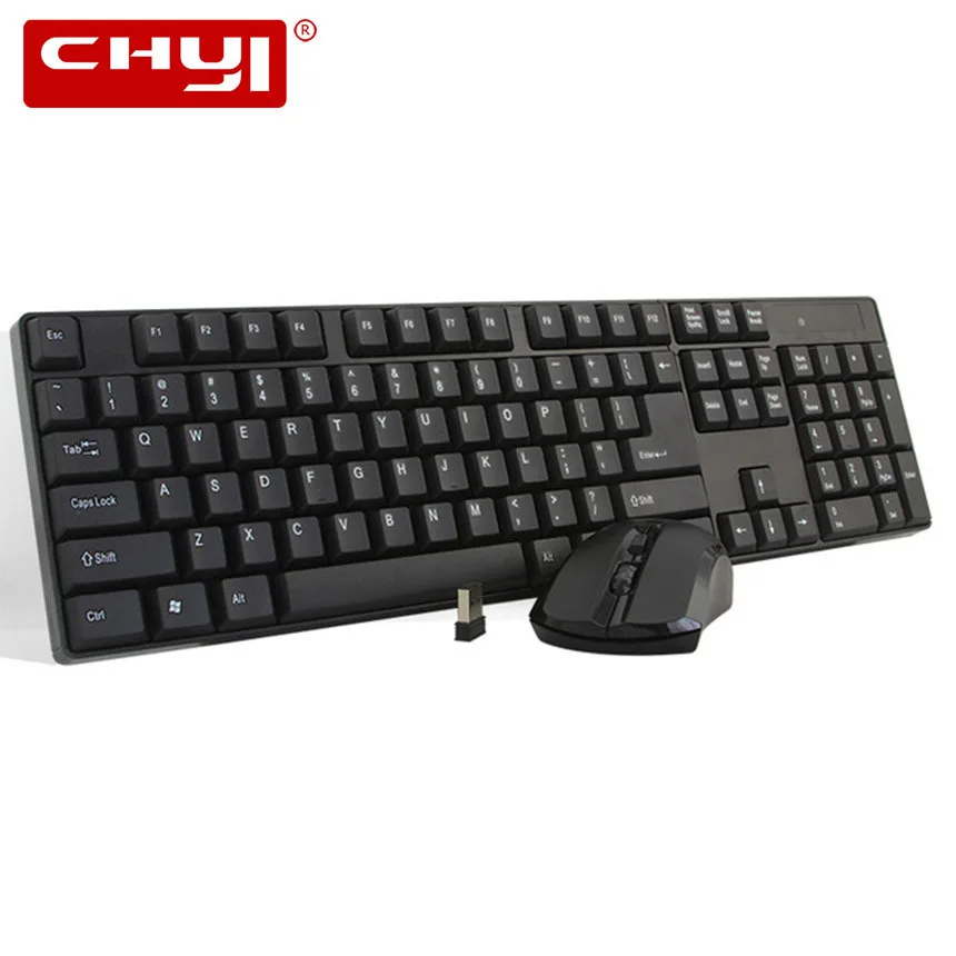 online CHYI Enghlish Teclado E Mouse Sem Fio Combo Ergonomia USB PC Gaming Teclado E Mouse Para Notebook Laptop de Jogos