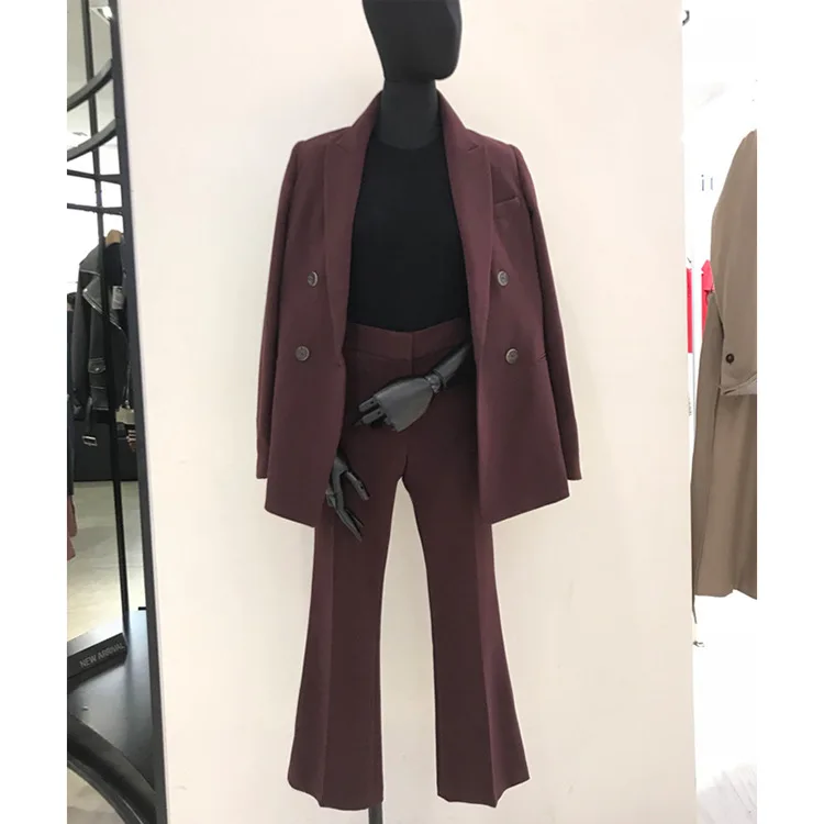 

2019 Korean version small suit spring dress new style famous nine minutes broad-legged trousers fashion suit show thin