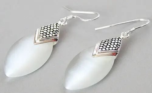 

HOT SELL - Vintage Silver White Opal Tear Dangle Hook Earrings -Top quality free shipping